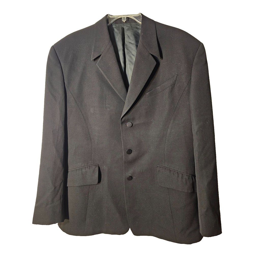 VTG Thierry Mugler Paris Sport Coat Suit Blazer Jacket Mens FR 56 US 46 Black